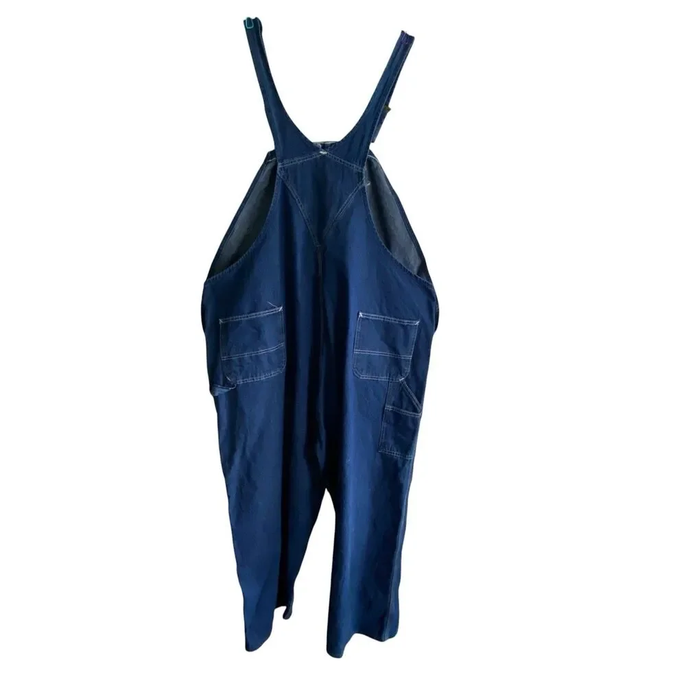 Carhartt Carpenter Overalls Mens 54x30 Blue Denim Bib Relaxed Fit Workwear